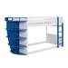 Sunside Sails Tioga Twin Drawer Bunk Bed w/ Shelves Wood in White/Blue | 55.1 H x 42.4 W x 100 D in | Wayfair FC964C750A554B29834D08A99F6D471C