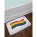 East Urban Home Pride Plush Bath Mat, Waving Gay Flag Illustration, 30.2"x20", Multicolor in Blue/Gray/Green | 30.2 H x 20 W x 0.78 D in | Wayfair