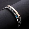 Bracelet His Queen Her King pour hommes et femmes 2 styles bijoux de couple noir or rose