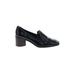 Jonak Heels: Slip On Chunky Heel Minimalist Green Solid Shoes - Women's Size 38 - Almond Toe