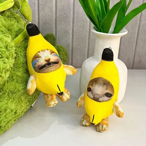 Bananen katze Plüsch tier Bananen katze weinen Meme Bananen katze Schlüssel bund Katze in Bananen