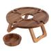 Solid Wood Out door Portable Foldable Wine Table Portable Round Picnic Table