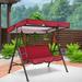 Eguiwyn Canopy Shade Swing Canopy Cover Rainproof Oxfords Cloth Garden Patio Outdoor Rainproof Swing Canopy Red
