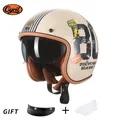 Retro 3/4 Open Face Halb Motorrad Helm CYRIL B206 Leichte Erwachsene Vintage Jet Helm für Männer