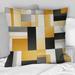 Designart "Taupe Geometric Blocks Harmony" Geometric Printed Throw Pillow