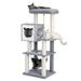 Penck Cat Tree Cat Climbing Frame Cat Apartment Cat Tree 52 Inches Multi-Level Modern Wooden Cat Tower Gray