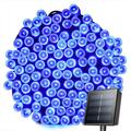 Halloween Solar Fairy Lights Outdoor String Lights 39Ft 100 LED IP65 Waterproof Solar Outdoor Lights Backyard Deck Fence Patio Decor Diwali Halloween Decorations (Blue)