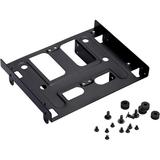 5.25 to 3.5 Drive Bay Adapter HDD SSD Mounting Bracket 5.25 inch to 2.5 or 3.5 Inch Internal Hard Disk Drive Mounting Kit with Screws and Shock Absorption Rubber Washer- Black