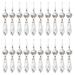 Huaai 20PC Crystal Pointed Bead Lighting Pendant Transparent Teardrop Crystal Pendant Accessories Lamp Pendant Silver