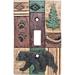 Forest Symbols With Bears Canoes Trees Single Switch Cover Plate