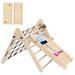 Leeten Toddlers Gym Playset 2-in-1 Foldable Wooden Climbing Triangle Toys Balance Training Frame for Kids Boys Girls Age 18M - 5Y