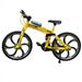 NUOLUX 17.5x10.5cm Creative Alloy Model 1:10 Mini Simulation Toy (Folding Mountain Bike Yellow)