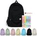 Laidan-Kawaii Backpack 10 Colors Erasable Highlighters Aesthetic Backpacks Back to School Aesthetic School Supplies for Teen Girls-Black