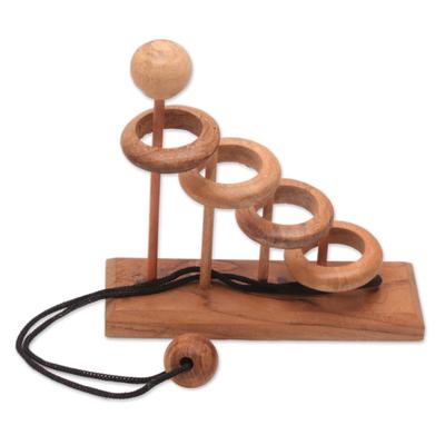 Magic Knot,'Artisan Crafted Teak Wood Desktop Puzz...
