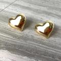 Anthropologie Jewelry | New~ Anthropologie Gold Heart Stud Earrings | Color: Gold | Size: Os