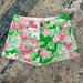 Lilly Pulitzer Shorts | Lilly Pulitzer Pink Green Floral Shorts M Medium Nwot | Color: Green/Pink | Size: M