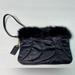 Coach Bags | Coach Sateen Signature Black Quilted Wristlet With Real Fur Trim. Nwot | Color: Black | Size: Os