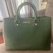 Michael Kors Bags | Michael Kors Limited Edition Savannah Saffiano Leather Satchel In Moss Green | Color: Green | Size: 14” X 9” X 5”