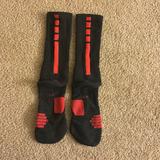 Nike Underwear & Socks | Nike Elite Socks Black And Red | Color: Black/Red | Size: L