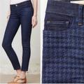 Anthropologie Jeans | Anthropologie Pilcro Serif Houndstooth Jeans Dark Wash Denim Sz 28 | Color: Blue | Size: 28