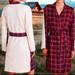 Anthropologie Intimates & Sleepwear | Anthropologie Yellowstone Lodge Gal Faux Sherpa Robe Xsmall Small Cozy Tie Belt | Color: Red/White | Size: S