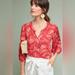 Anthropologie Tops | Anthropologie Coconino Printed Buttondown 3/4 Sleeve Shirt By Akemi + Kin | Color: Pink/Red | Size: S