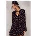 Free People Dresses | Free People Black/Red, Bell Long Sleeve Floral Dress | Color: Black/Red | Size: 6