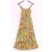 Zara Dresses | Floral Maxi Dress From Zara | Color: Red/Yellow | Size: S