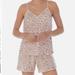 Kate Spade Intimates & Sleepwear | Kate Spade Ny 2-Piece Satin Pink Leopard-Print Cami & Shorts Lounge Set | Color: Cream/Pink | Size: S