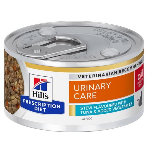 24x 82g Hill’s Prescription Diet Katze C/D Urinary Care mit Thunfisch Stew Katzenfutter nass