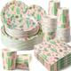 Hsei 250 Pcs Cactus Party Decoration Fiesta Plates and Napkins Cactus Birthday Party Supplies Set Succulent Disposable Plates Napkins and Cups for Bridal Shower Baby Shower Birthday Party Supplies