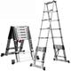 ELzEy Telescopic Extendable Ladder Telescopic Extendable Ladder Herringbone Folding Ladder, Multifunction Aluminum Alloy Ladder for Home/Loft/Office/Engineering (Size : 2.9M+2.9M) Intere Full moon