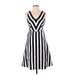 Ann Taylor Casual Dress - A-Line: Ivory Stripes Dresses - Women's Size 00 Petite