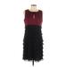 SL Fashions Cocktail Dress - A-Line Keyhole Sleeveless: Burgundy Solid Dresses - Women's Size 12