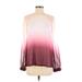 Calvin Klein Long Sleeve Blouse: Pink Ombre Tops - Women's Size Small