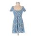 LA Hearts Casual Dress - A-Line Scoop Neck Short sleeves: Blue Dresses - Women's Size X-Small