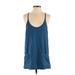 Casual Dress - Shift Plunge Sleeveless: Blue Print Dresses - Women's Size Small