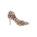 Dolce by Mojo Moxy Heels: Slip On Stilleto Boho Chic Tan Leopard Print Shoes - Women's Size 8 - Pointed Toe