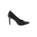 Kelly & Katie Heels: Slip On Stilleto Cocktail Party Black Print Shoes - Women's Size 7 - Almond Toe