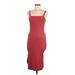 Derek Heart Casual Dress - Midi: Burgundy Solid Dresses - Women's Size Medium