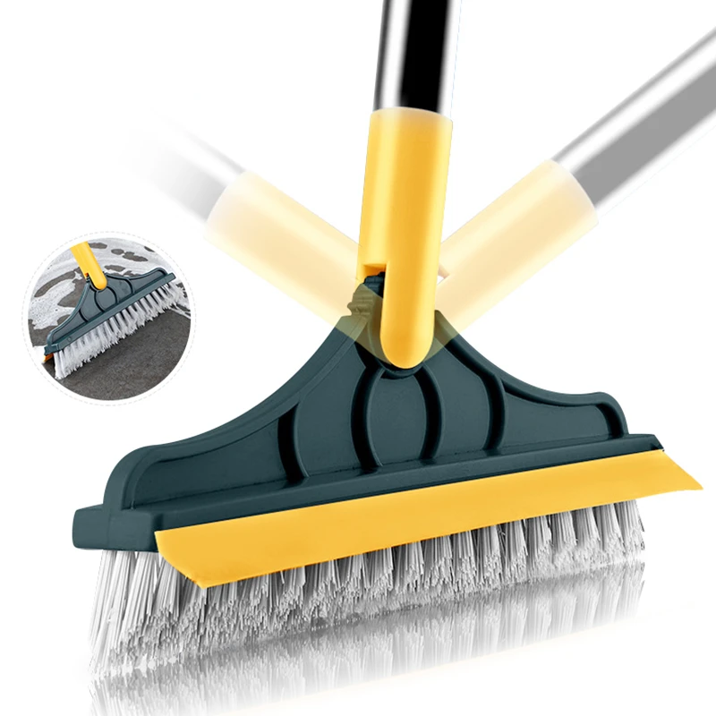 Brosse de nettoyage de sol 2 en 1, brosse de nettoyage à Long manche, essuie-glace amovible, balai magique, raclette, carrelage, outils de nettoyage de cuisine