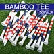 Lot de 50 pièces de tees de golf en bambou durable de style américain 3 à 1/4 en effet et 2 à 3/4