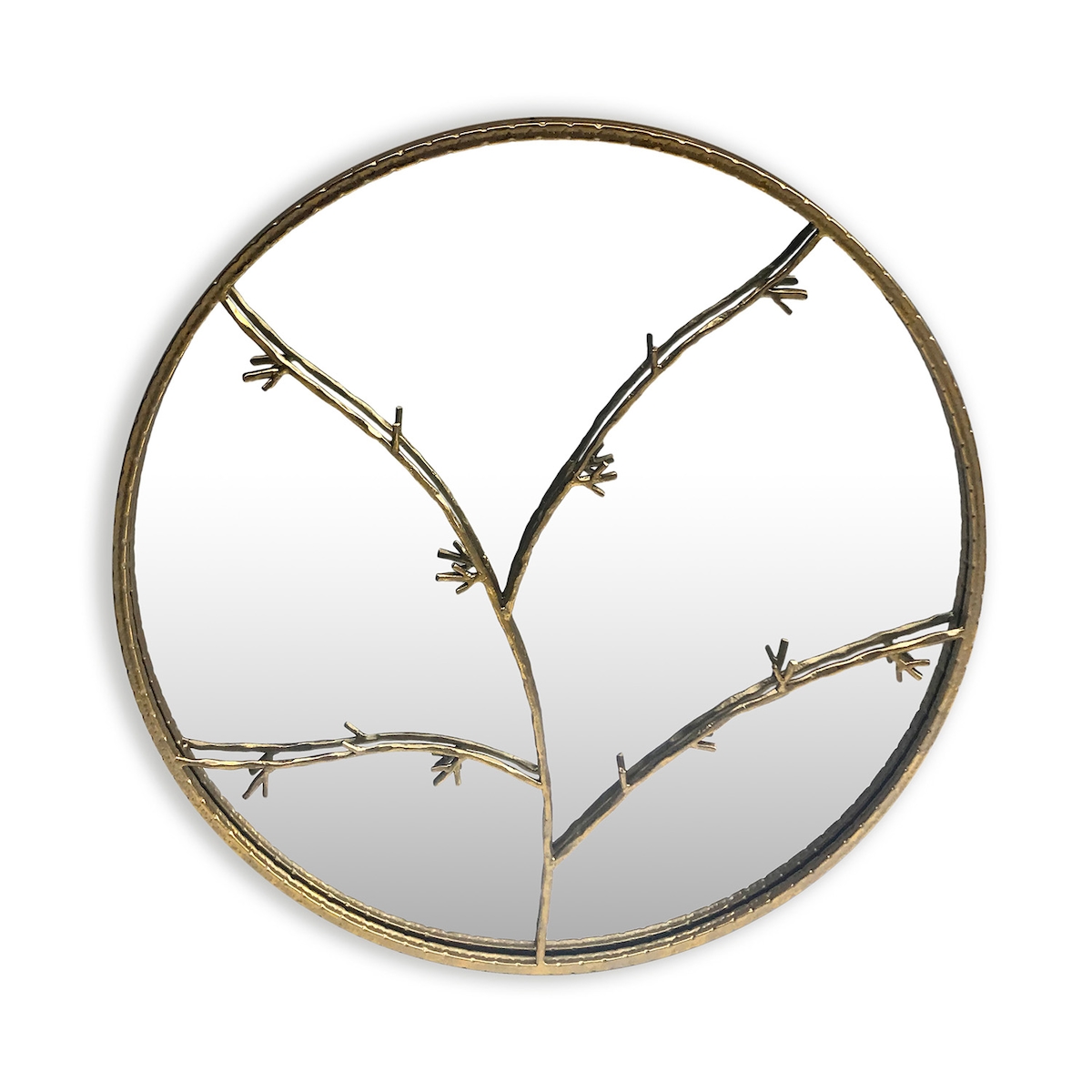 Casa Chic Berkeley Wandspiegel Metallrahmen rund Ø 80 cm Zweig-DesignGold Image