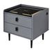 Wrought Studio™ 2 Drawers Nightstand w/ USB Charging Ports & LED Lights Wood/Glass in Gray | 19.7 H x 19.9 W x 15.2 D in | Wayfair