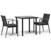 Red Barrel Studio® Marqwon Square 31.5" L Outdoor Dining Set Glass/Metal in Black/Brown | 31.5 W x 31.5 D in | Wayfair