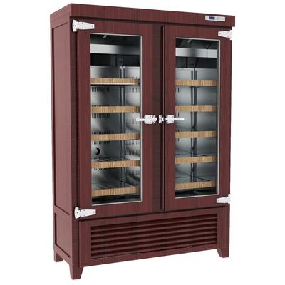 Infrico IMD-EVV49R2G 54 1/2" 2 Section Commercial Wine Cooler w/ 1 Zone, 180 Bottle Capacity, 115v, Brown