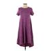 Lularoe Casual Dress - High/Low Crew Neck Short sleeves: Purple Dresses - Women's Size X-Small
