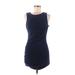 BCBGeneration Casual Dress - Mini: Blue Solid Dresses - Women's Size Medium