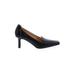 AK Anne Klein Heels: Slip On Stiletto Work Black Solid Shoes - Women's Size 6 1/2 - Pointed Toe