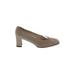Stuart Weitzman Heels: Tan Shoes - Women's Size 7 1/2 - Almond Toe